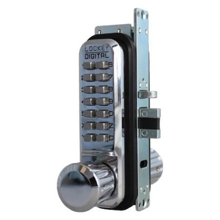 Mechanical Keyless Narrow Stile Passage Knob Lock Double Combination Bright Chrome